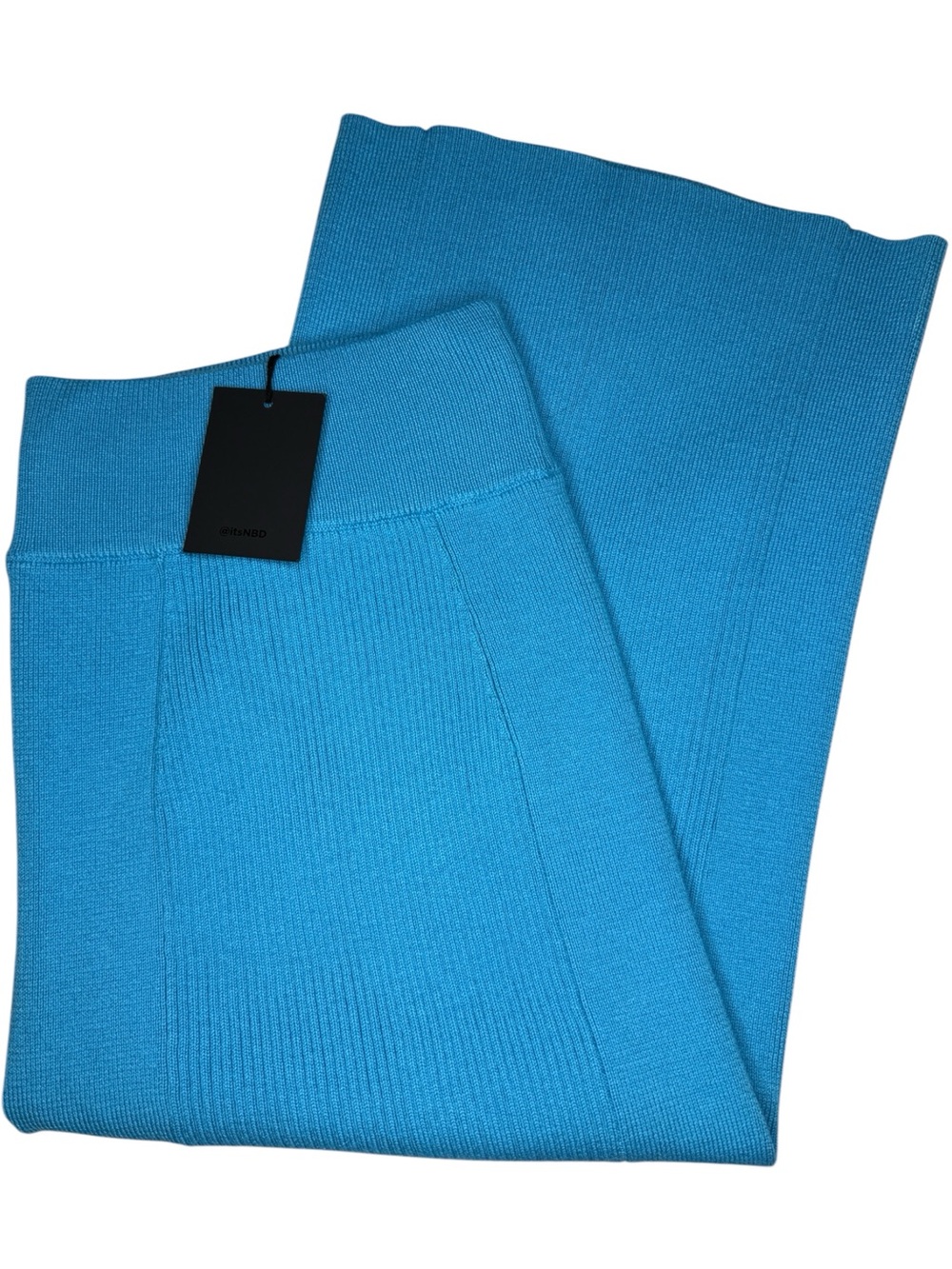 Jaclyn Mixed Rib Midi Skirt in
Azure Blue